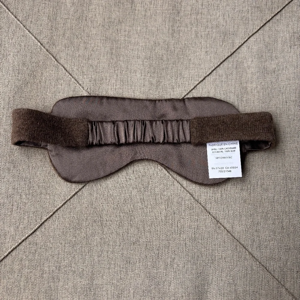 White + Warren Brown Cashmere Eye Mask Headband